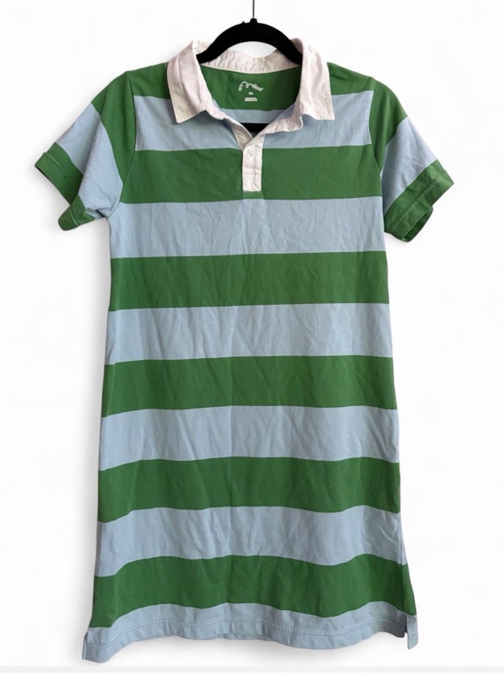 Art Class XXL Green Blue Striped Rugby Polo Dress Preppy Retro